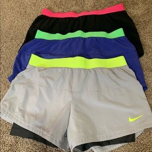 Women's DRI-FIT Nike 2-in-1 Running Shorts (set of 3)